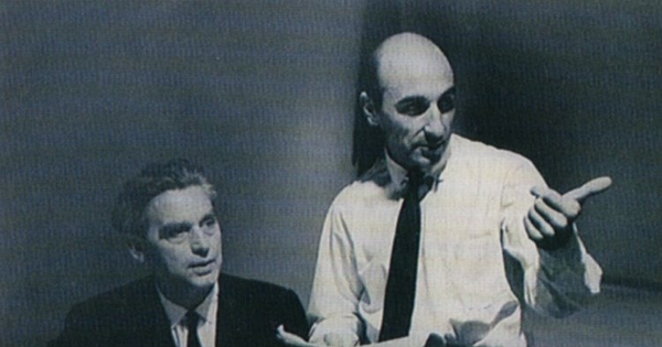 Ernst Uthoff junto a Patricio Bunster, en sesión de trabajo, ca. 1955