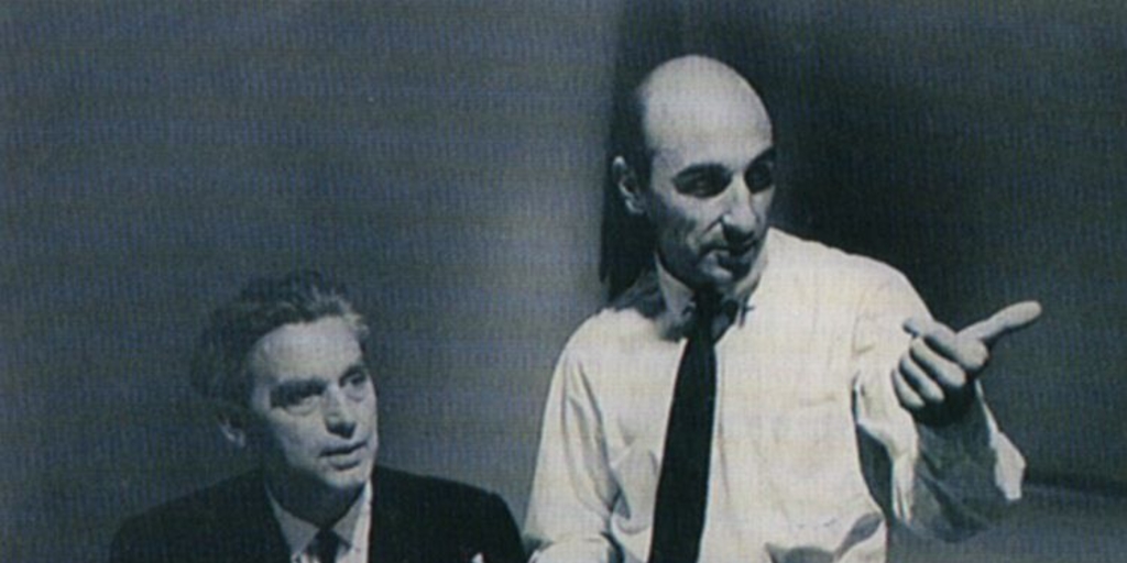 Ernst Uthoff junto a Patricio Bunster, en sesión de trabajo, ca. 1955