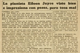 La pianista Eileen Joyce viste bien e impresiona con poses, pero toca mal