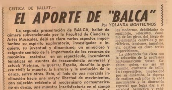 El aporte de BALCA