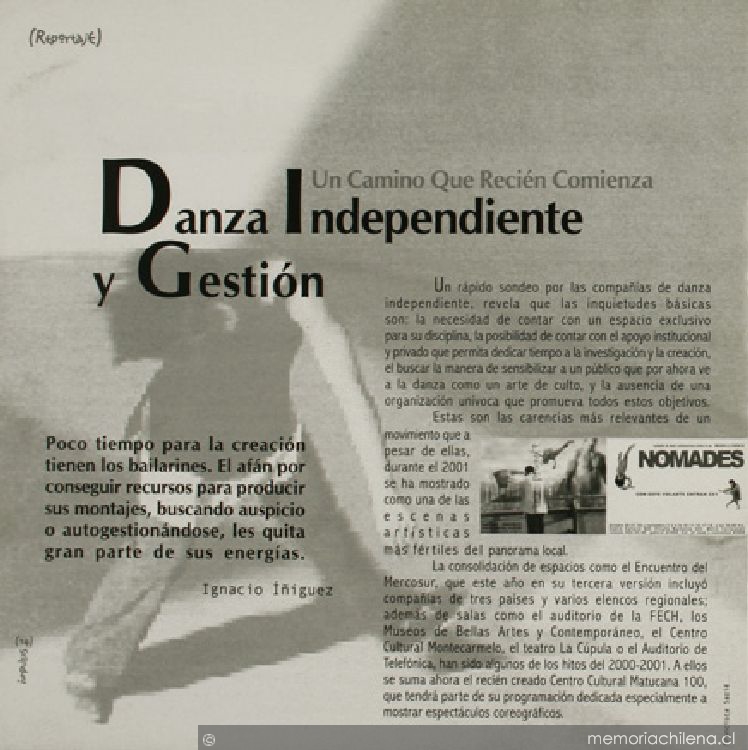 Danza independiente y gestión