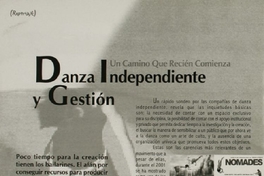 Danza independiente y gestión