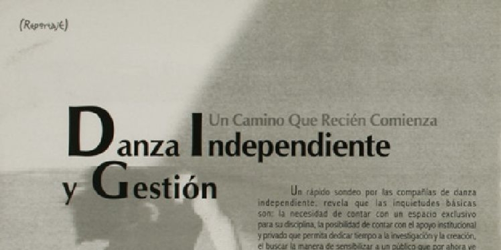 Danza independiente y gestión