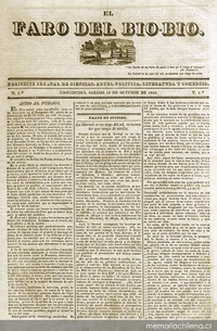 El Faro del Bío-Bío : n° 1, 19 de octubre de 1833