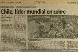 Chile, líder mundial en cobre