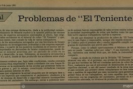 Problemas de El Teniente