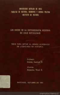 Los inicios de la historiografía moderna en Chile republicano