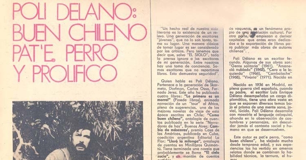 Poli Délano : buen chileno pat'e perro y prolífico