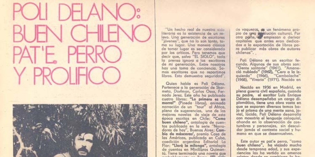 Poli Délano : buen chileno pat'e perro y prolífico