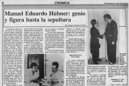Manuel Eduardo Hübner, genio y figura hasta la sepultura