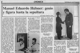 Manuel Eduardo Hübner, genio y figura hasta la sepultura