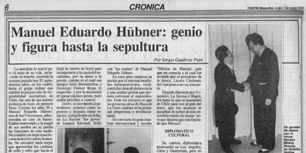 Manuel Eduardo Hübner, genio y figura hasta la sepultura