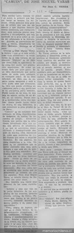 Cahuín, de José Miguel Varas