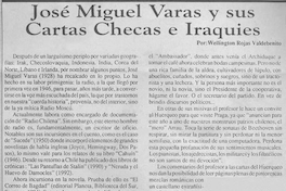 José Miguel Varas y sus cartas checas e iraquíes