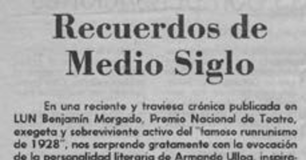 Recuerdos de medio siglo