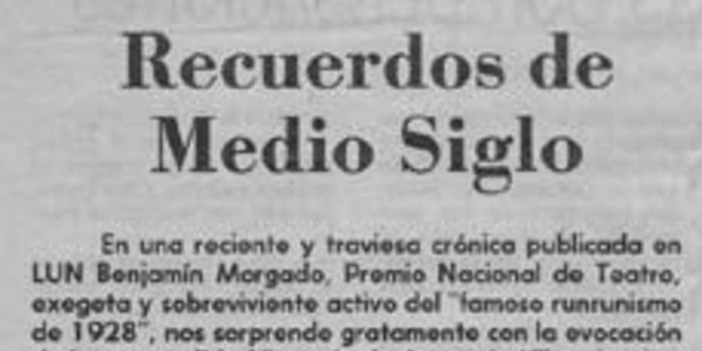 Recuerdos de medio siglo