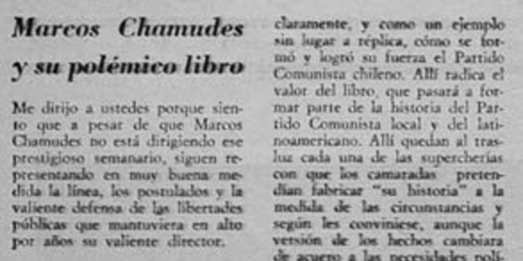 Marcos Chamudes y su polémico libro