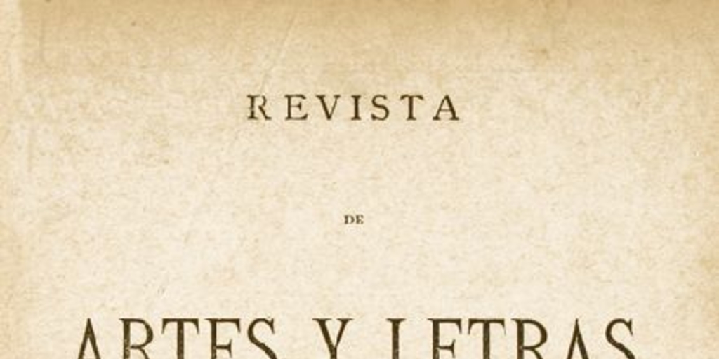 Revista de artes y letras : tomo 1 del 15 de julio de 1884