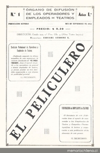 El peliculero : año 1, n° 1, septiembre de 1932