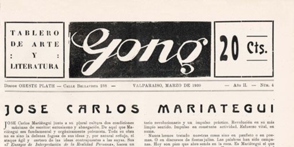 Gong : año 2, n° 4, marzo de 1930