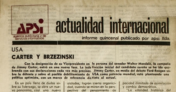 Apsi: n° 1-33, julio de 1975 a diciembre de 1977