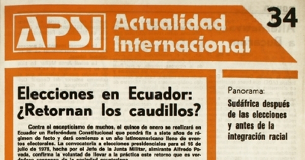 Apsi: n° 34-58, enero a diciembre de 1978