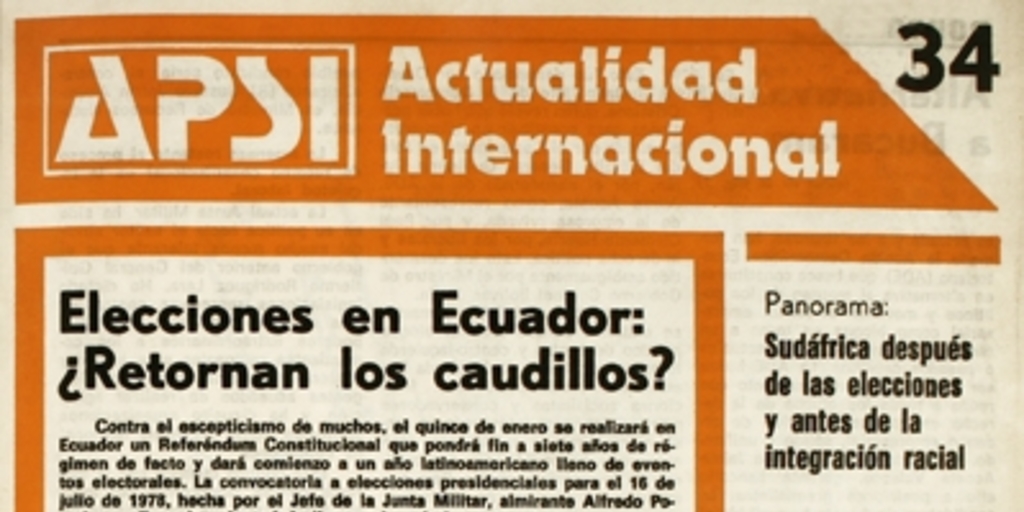 Apsi: n° 34-58, enero a diciembre de 1978