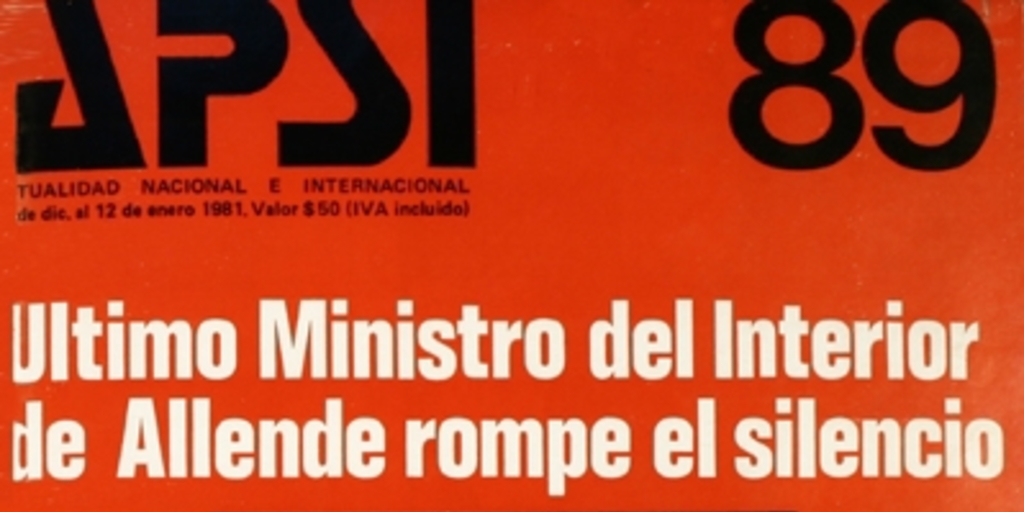 Apsi: n° 89-101, enero a diciembre de 1981