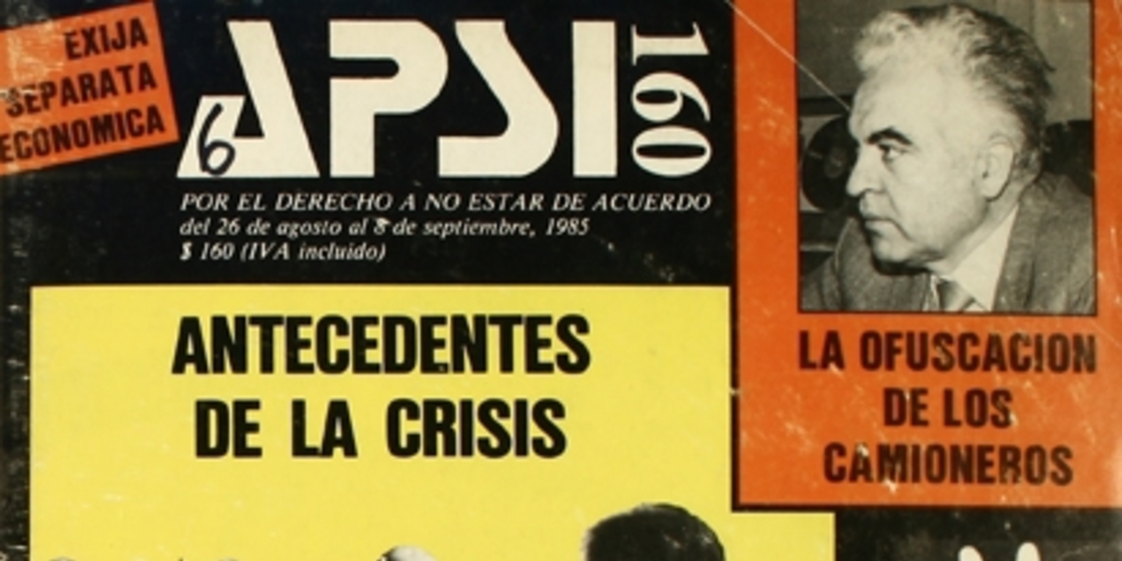 Apsi: n° 160-168, 26 de agosto a 16 de diciembre de 1985