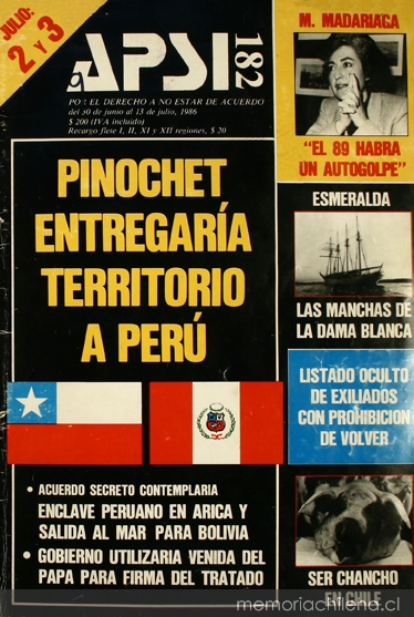 Apsi: n° 182-189, 13 de julio a 29 de diciembre de 1986