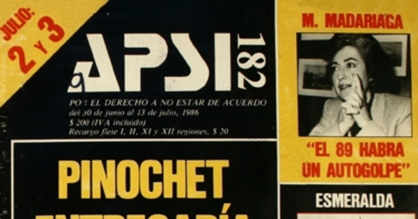 Apsi: n° 182-189, 13 de julio a 29 de diciembre de 1986