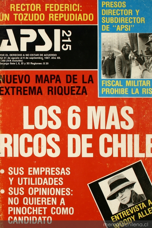 Apsi: n° 215-223, 31 de agosto a 26 de octubre de 1987