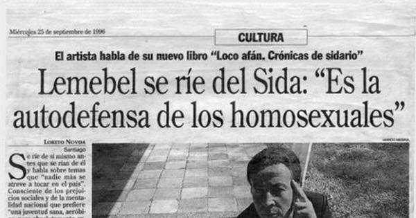 Lemebel se ríe del Sida: "Es la autodefensa de los homosexuales"