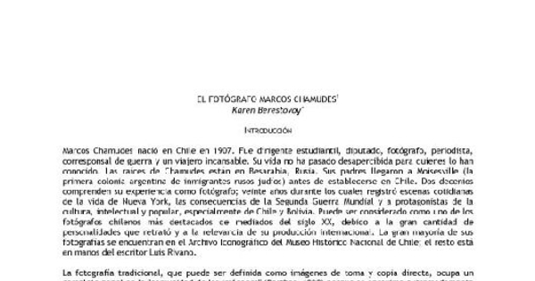 El fotógrafo Marcos Chamudes