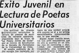 Éxito juvenil en lectura de poetas universitarios