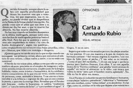 Carta a Armando Rubio