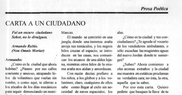 Carta a un ciudadano