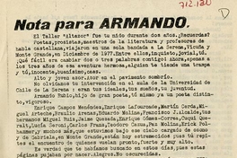 Nota para Armando