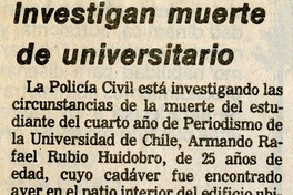 Investigan muerte de universitario