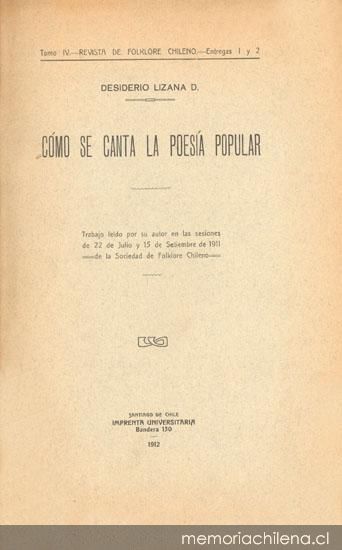 Como se canta la poesía popular