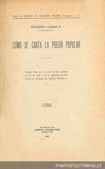 Como se canta la poesía popular