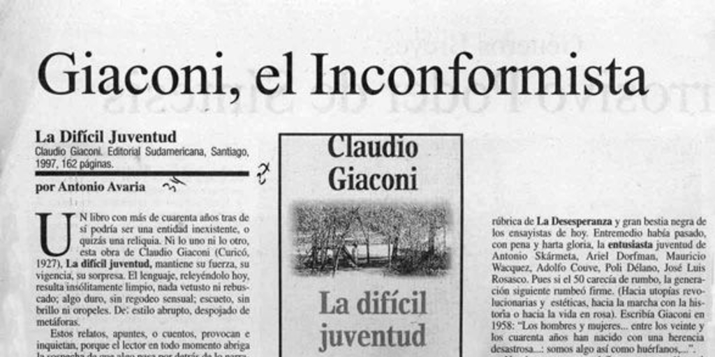 Giaconi, el inconformista