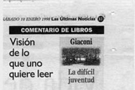 Visión de lo que uno quiere leer