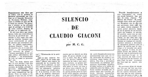 Silencio de Claudio Giaconi