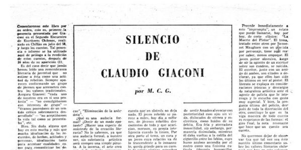 Silencio de Claudio Giaconi