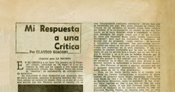 Mi respuesta a una crítica