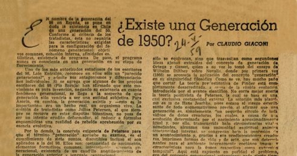 "¿Existe una Generación de 1950?"