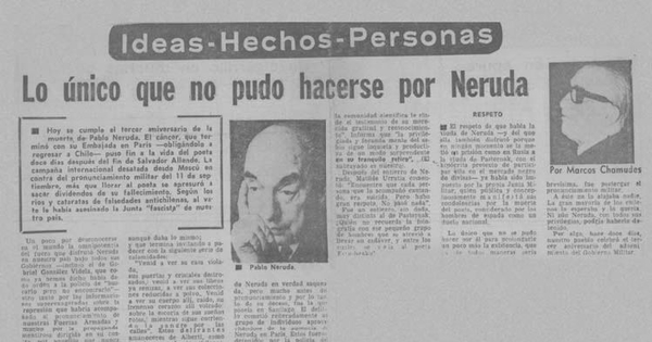 Lo único que no pudo hacerse por Neruda