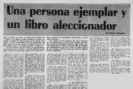 Una persona ejemplar y un libro aleccionador