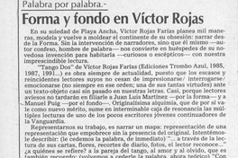 Forma y fondo en Víctor Rojas